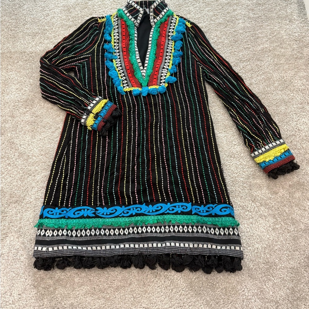 Alice + Olivia Multicolor Patterned long sleeve mini dress